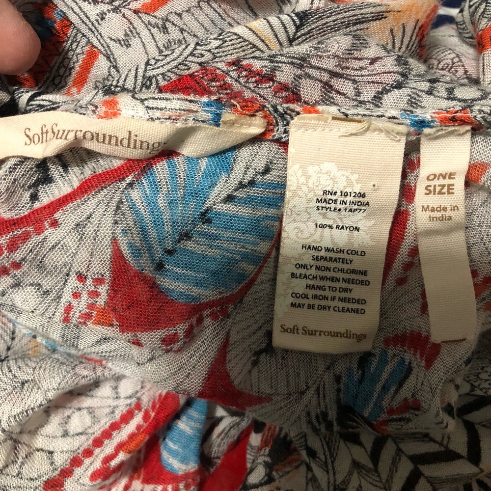 Soft surroundings Boho Aztec one size rayon poncho spring festival cottagecore - Picture 2 of 11